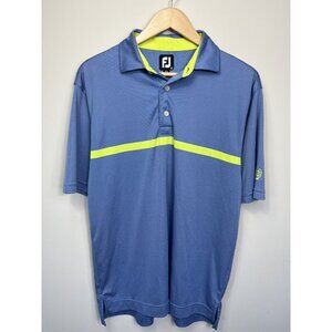 FOOTJOY FJ Shirt Mens Medium Blue Green Polo Short Sleeve Logo Golf